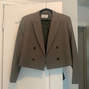 Barely worn dark green Aritzia cropped blazer S